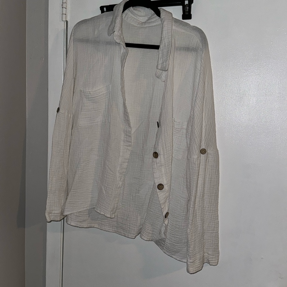 Beachwear White Button Down